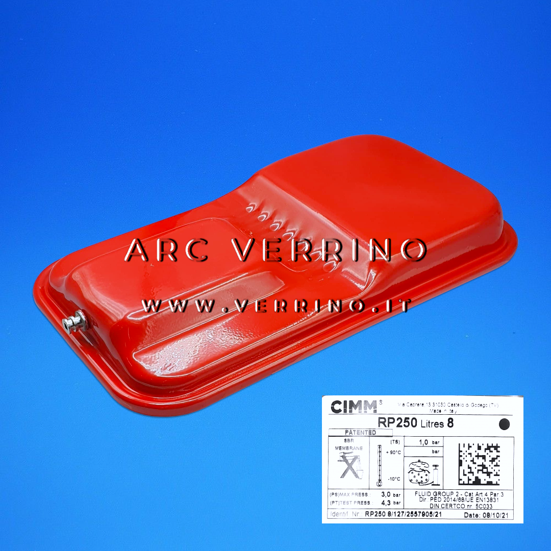 Vaso di espansione rettangolare - CIMM RP250 - 8 Litri - ad innesto | Baxi 710418200