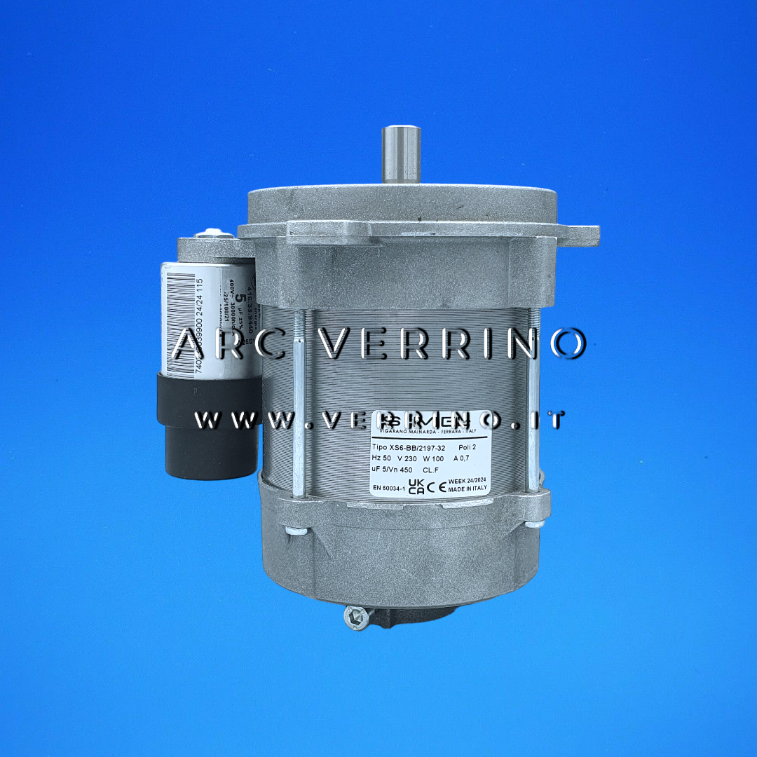 Motore Simel XS6-BB/2197-32 con condensatore e attacco ausiliare posteriore (senza cavo) - 50 Hz | Sime