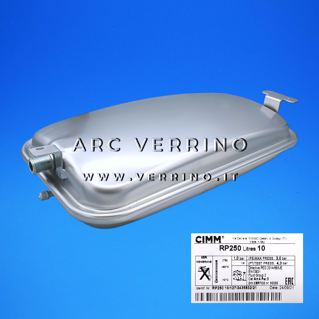Vaso di espansione rettangolare - CIMM RP250 - 10 Litri - 1/2'' M | Beretta R10023565 (FUORI PRODUZIONE)