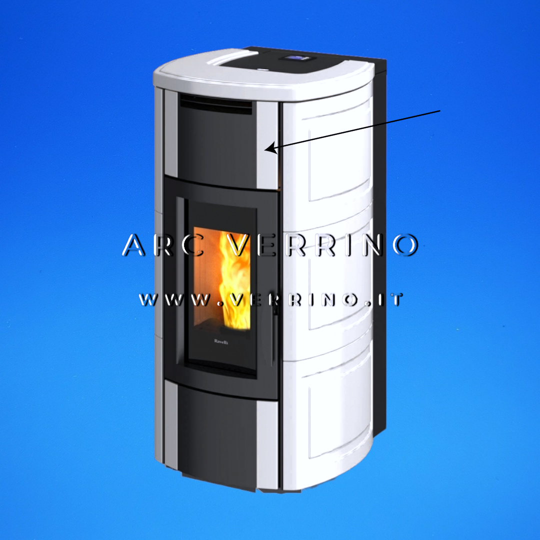 Pannello ceramica frontale per stufa a pellet | Ravelli 019-10-008A-BCO_2