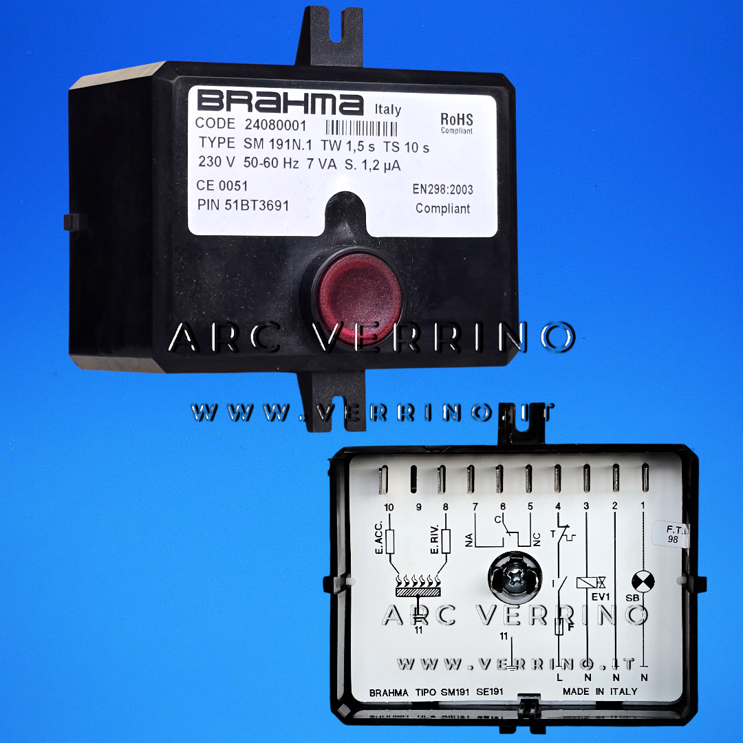 Apparecchiatura di sicurezza Brahma SM 191N.1 - 24080001 | TV= 1,5s TS= 10s