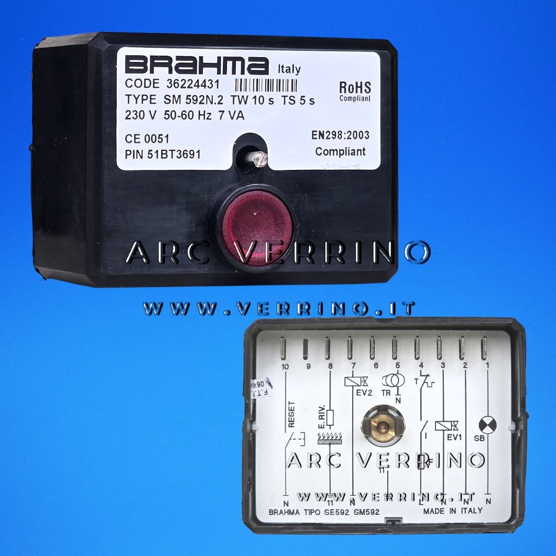 Apparecchiatura di sicurezza Brahma SM 592N.2 - 36224431 | TV= 10s TS= 5s