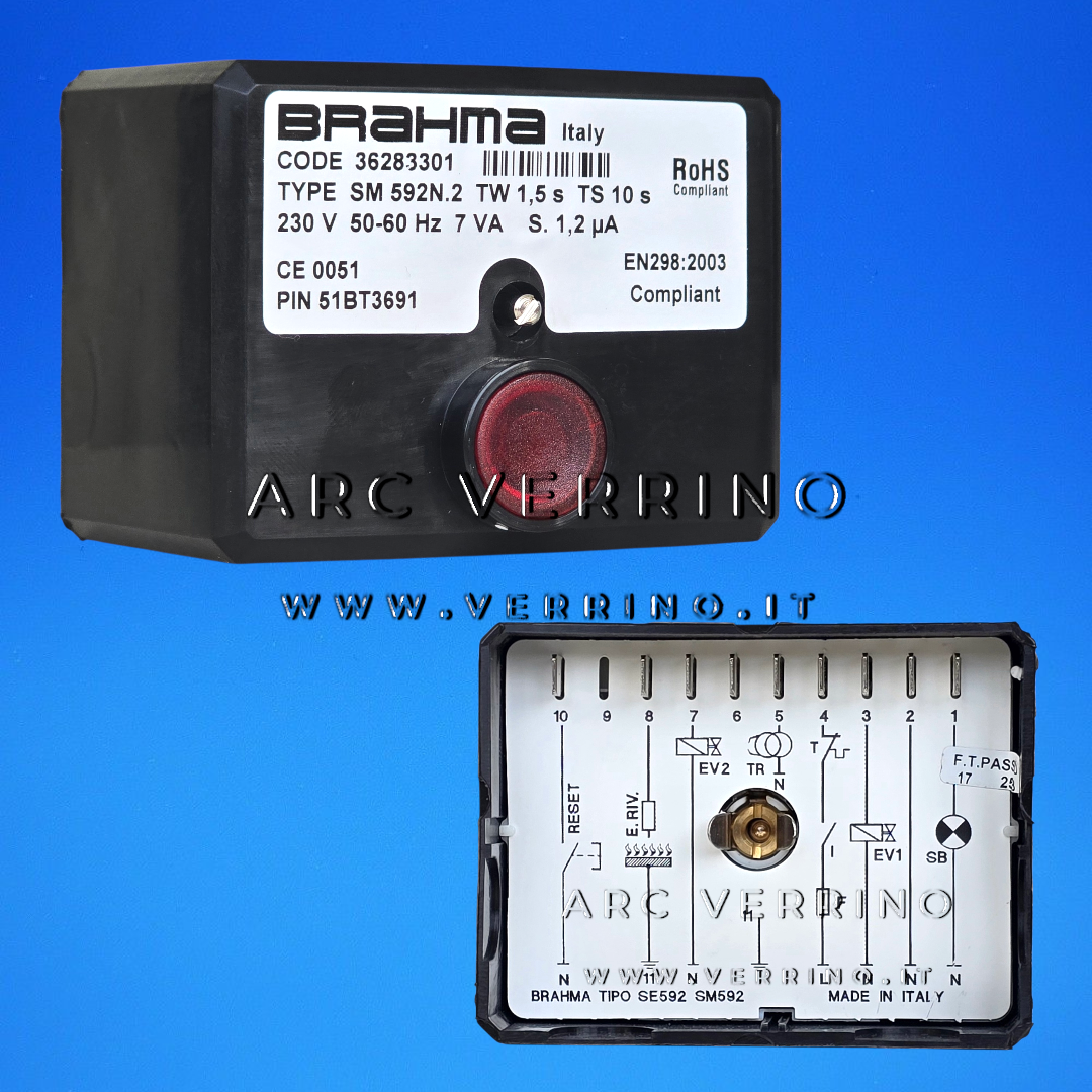 Apparecchiatura di sicurezza Brahma SM 592N.2 - 36283301 | TV= 1,5s TS= 10s