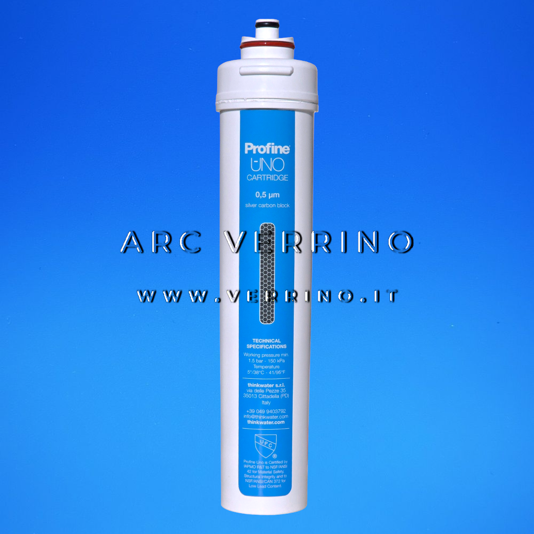 Cartuccia filtrante di ricambio Profine UNO per acqua potabile| Sistema antibatterico di microfiltrazione - 0,5 Micron - ARC VERRINO