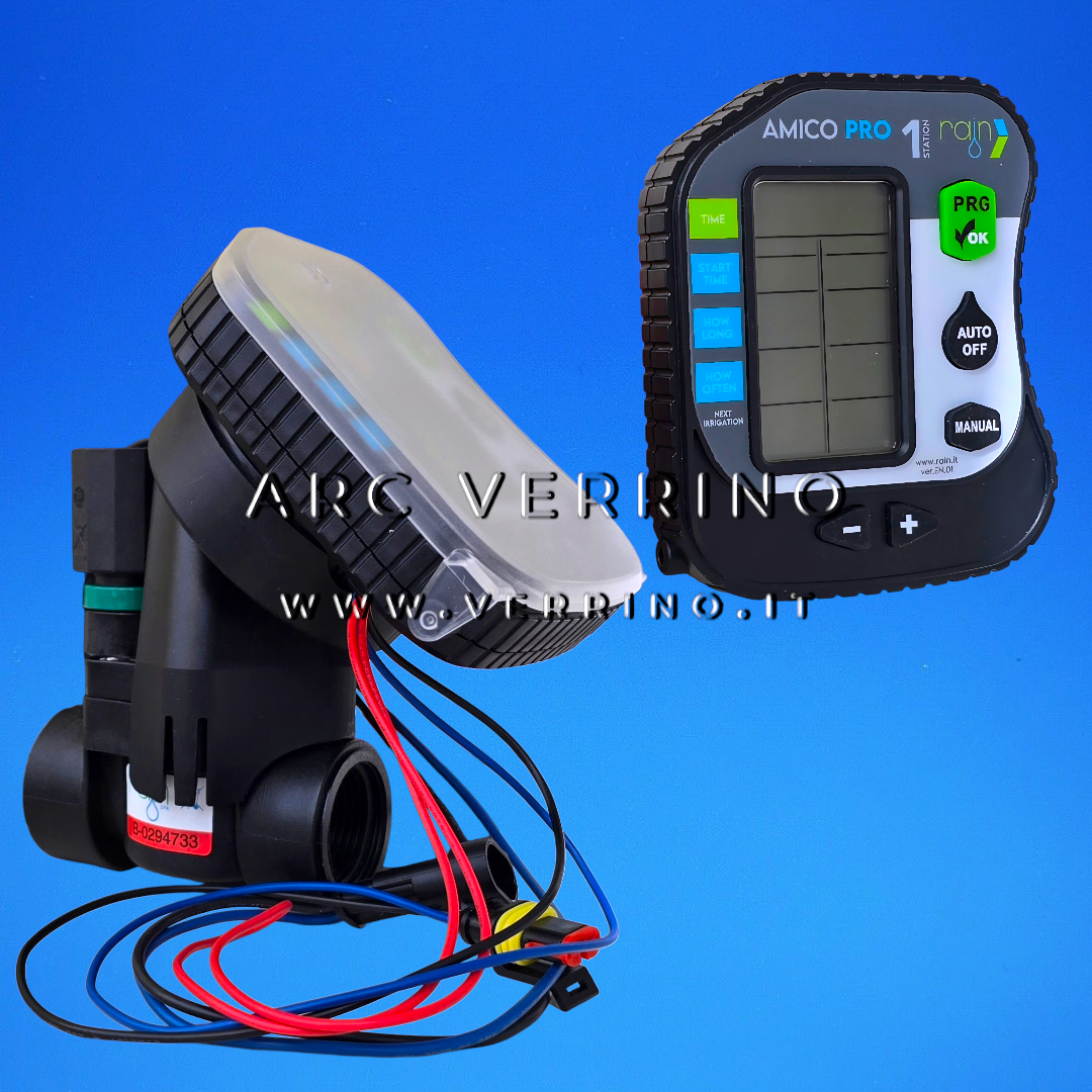 Centralina per irrigazione Rain AMICO PRO KIT - 1 zona | da pozzetto - con elettrovalvola 9 Vdc - ARC VERRINO