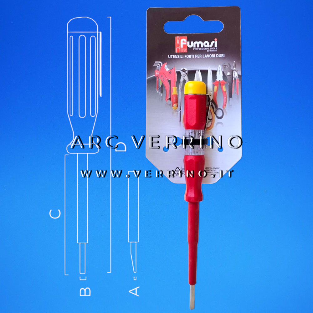Cercafase Fumasi 244211 con lampadina al neon | 220/250 V - 3 x 140 mm