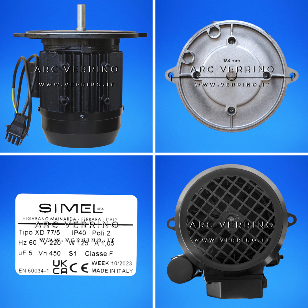 Dettagli Motore Simel XD 77/5 monofase - 60 Hz | Simel 1110212461283 - Ricambio originale ARc VERRINO ITALIA