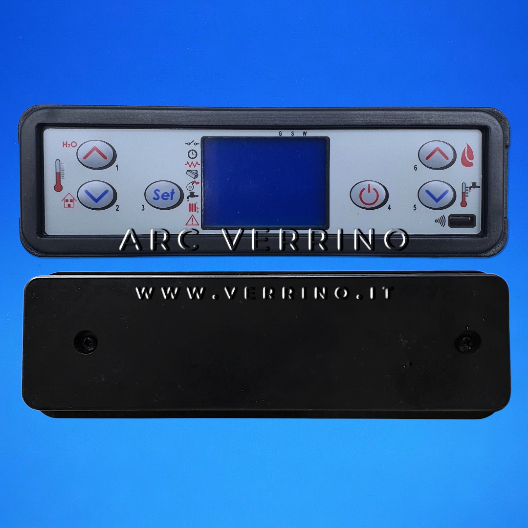 Display 6 tasti LCD originale Anselmo Cola 599001230 | Pannello comandi Micronova F047_3 IDRO - ARC VERRINO RICAMBI ORIGINALI ROMA PER STUFE E CALDAIE A PELLET - Ricambi Anselmo cola Italia