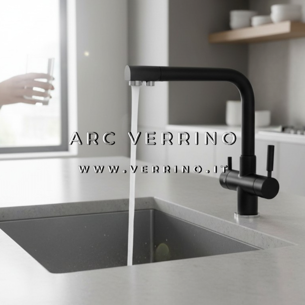 Esempio Rubinetto miscelatore 5 Vie - nero opaco 5026NE |er Lavello Cucina - per  acqua potabile, osmosi e microfiltrazione - ARC VERRINO ROMA E GROTTAFERRATA