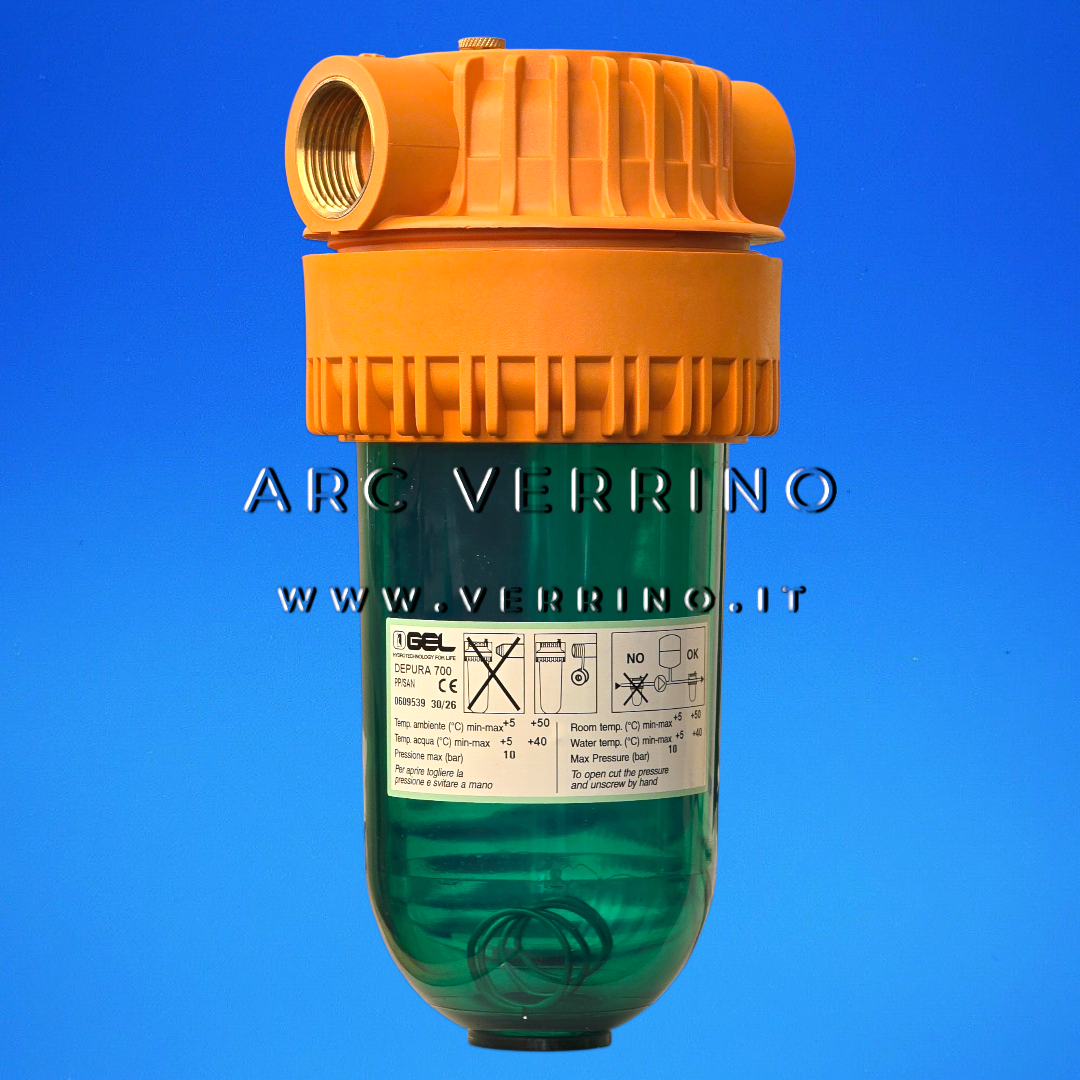 Filtro acqua GEL DEPURA 700 PP 1 senza cartuccia | Ricambio originale Filtro Gel di Sicurezza 7 - 101.029.40 - ARC VERRINO ROMA E GROTTAFERRATA