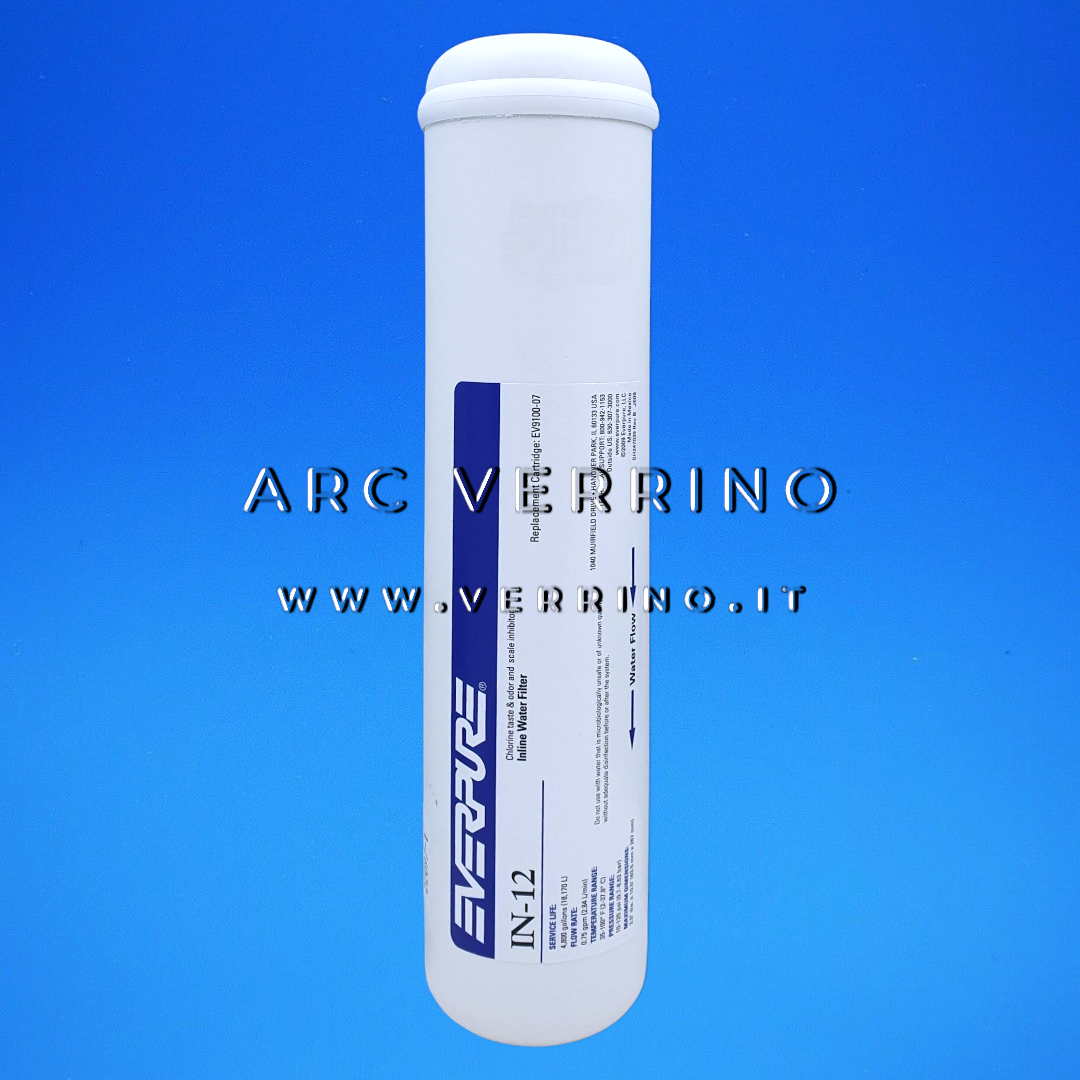 Filtro in linea Everpure IN-12 EV9100-07 | GAC - 1/4'' FPT - ARC VERRINO