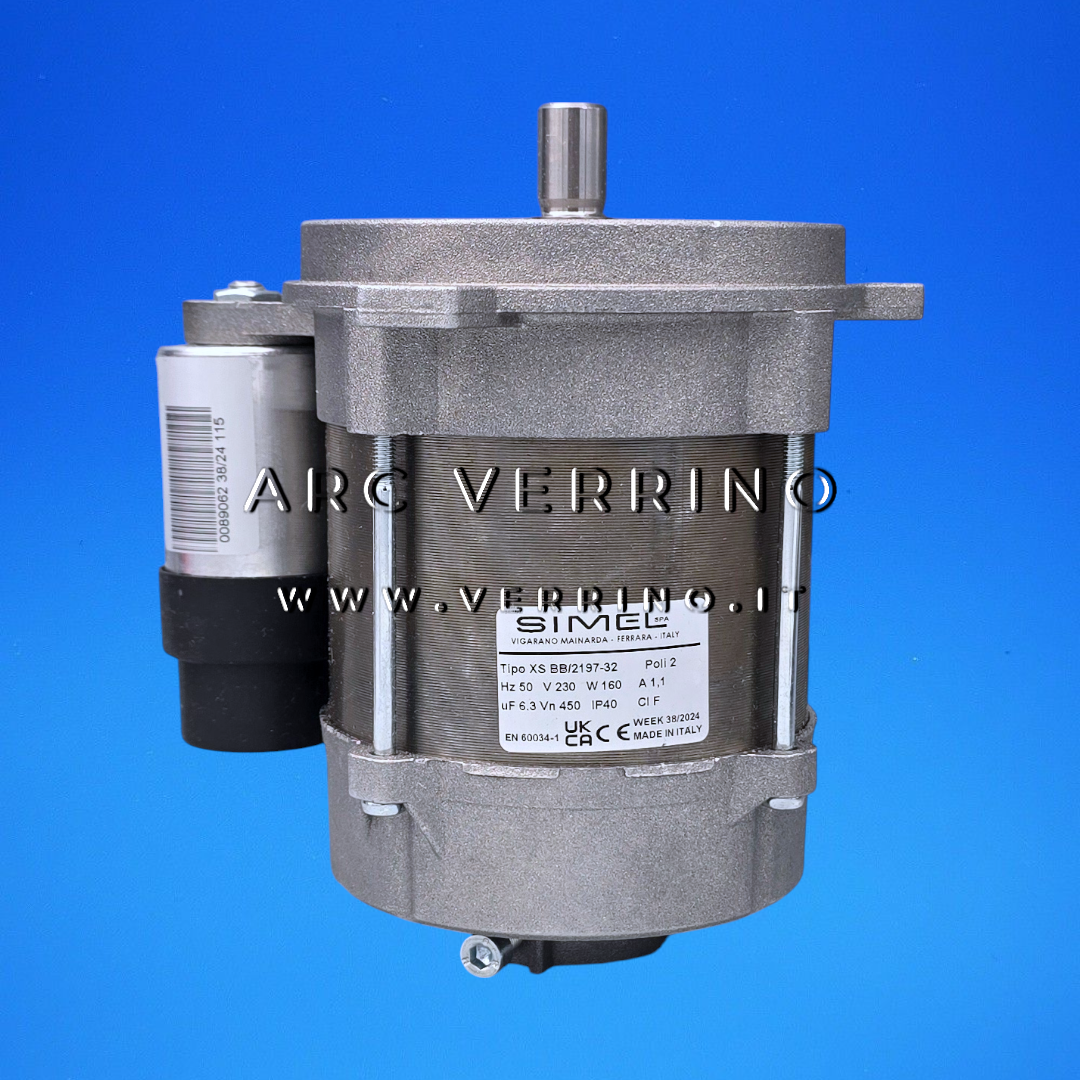 Motore Simel XS BB/2197-32 con condensatore e attacco ausiliare posteriore (senza cavo) - 50 Hz | Simel