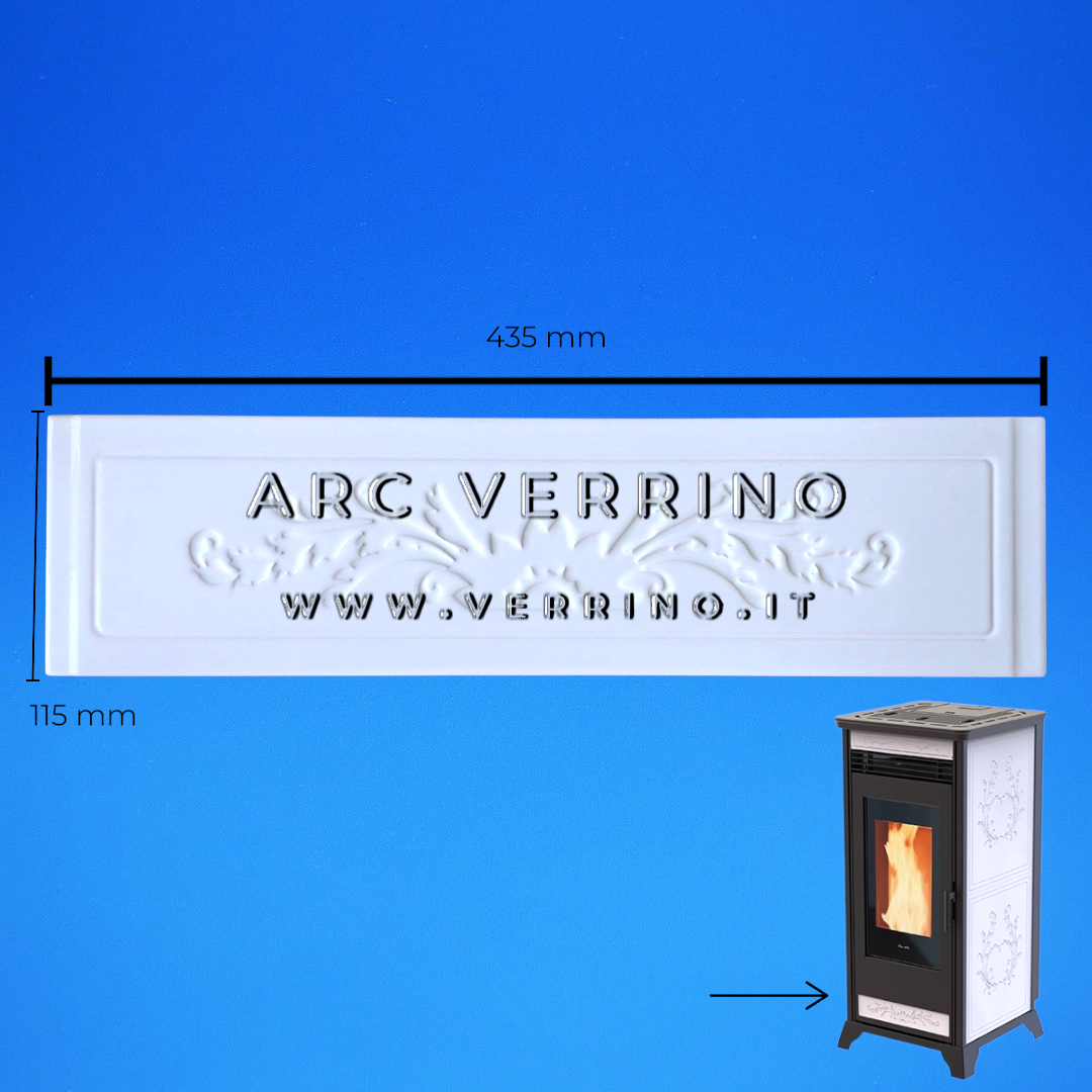 Pannello ceramica frontale inferiore Ravelli 100-66-022N-BCO | per stufa a pellet - ARC VERRINO