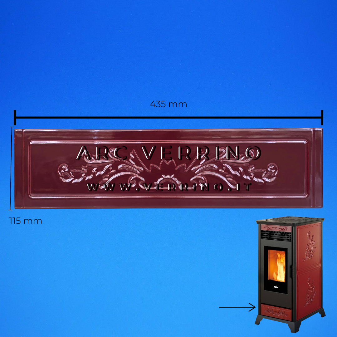 Pannello ceramica frontale inferiore Ravelli 100-66-022N-BDX | per stufa a pellet - ARC VERRINO