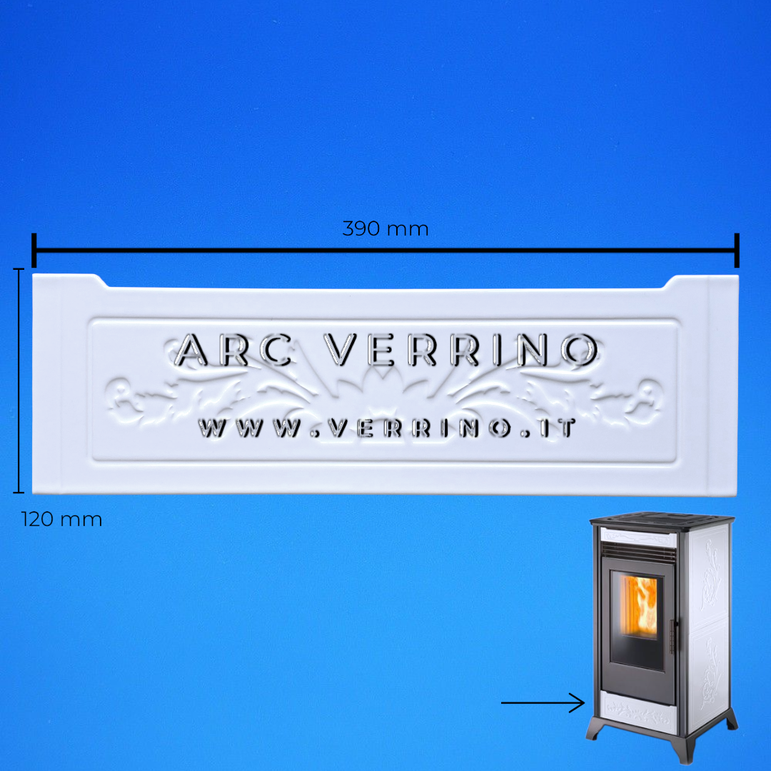 Pannello ceramica frontale inferiore Ravelli L20-66-003N-BCO | per stufa a pellet - ARC VERRINO