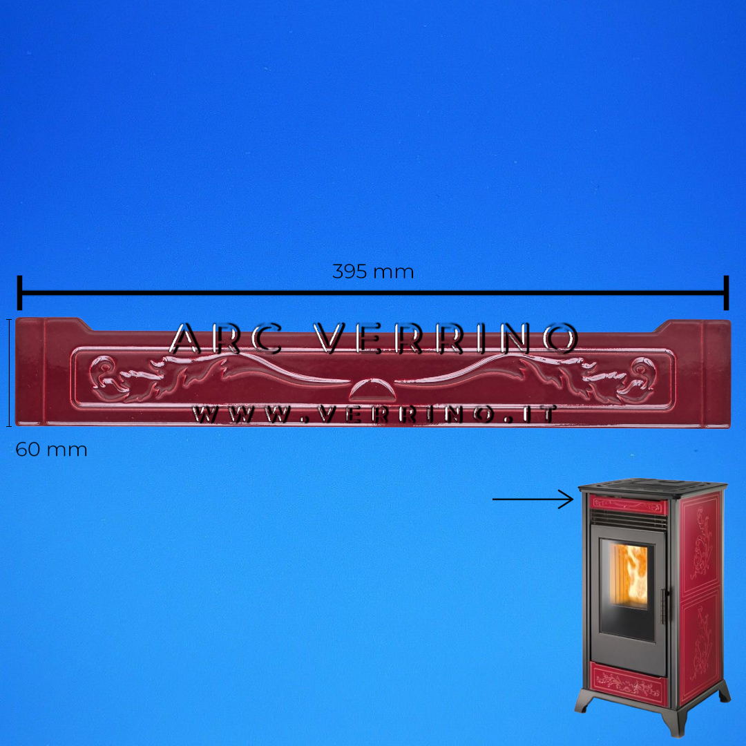 Pannello ceramica frontale superiore Ravelli 070-66-007N-BDX | per stufa a pellet - ARC VERRINO