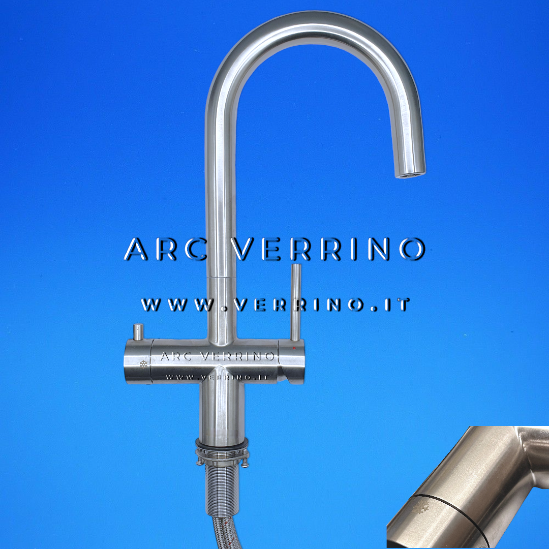 Rubinetto miscelatore 5 Vie - spazzolato ZR J510 | Lavello Cucina - per sistemi di trattamento acqua potabile - ARC VERRINO