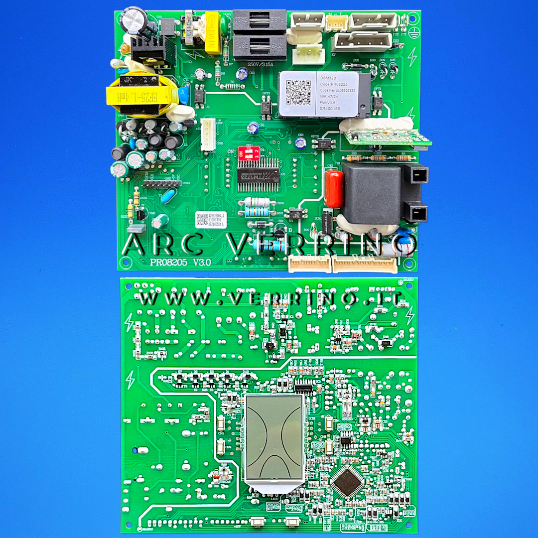 Scheda di controllo originale - kit centralina elettronica Ferroli 39848722 | PR08225 - DBM32B con display - Arc Verrino ricambisti per caldaie lazio e roma - ricambi originali 