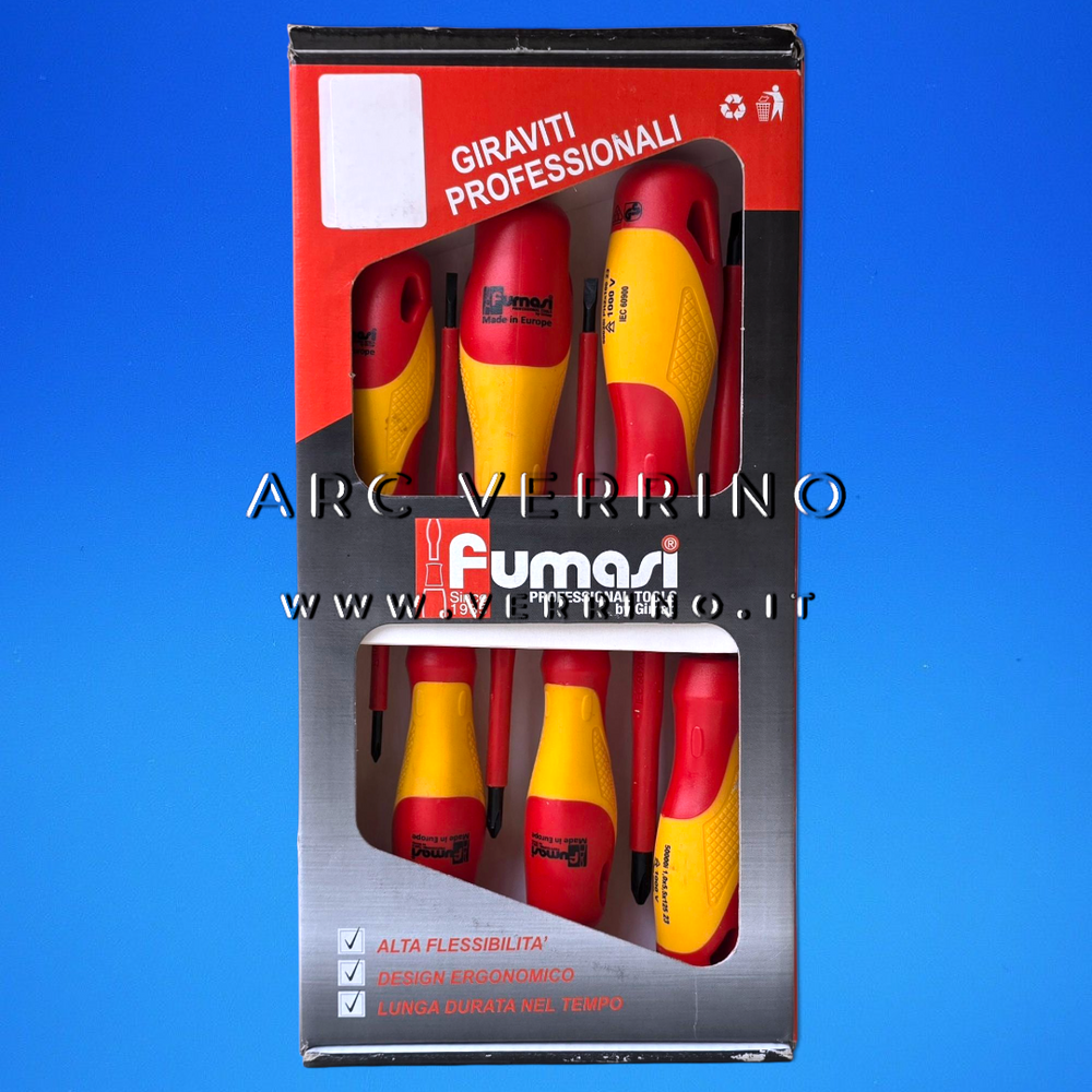 Serie giraviti Fumasi 045028 isolanti  | 6 pezzi Croce/Taglio