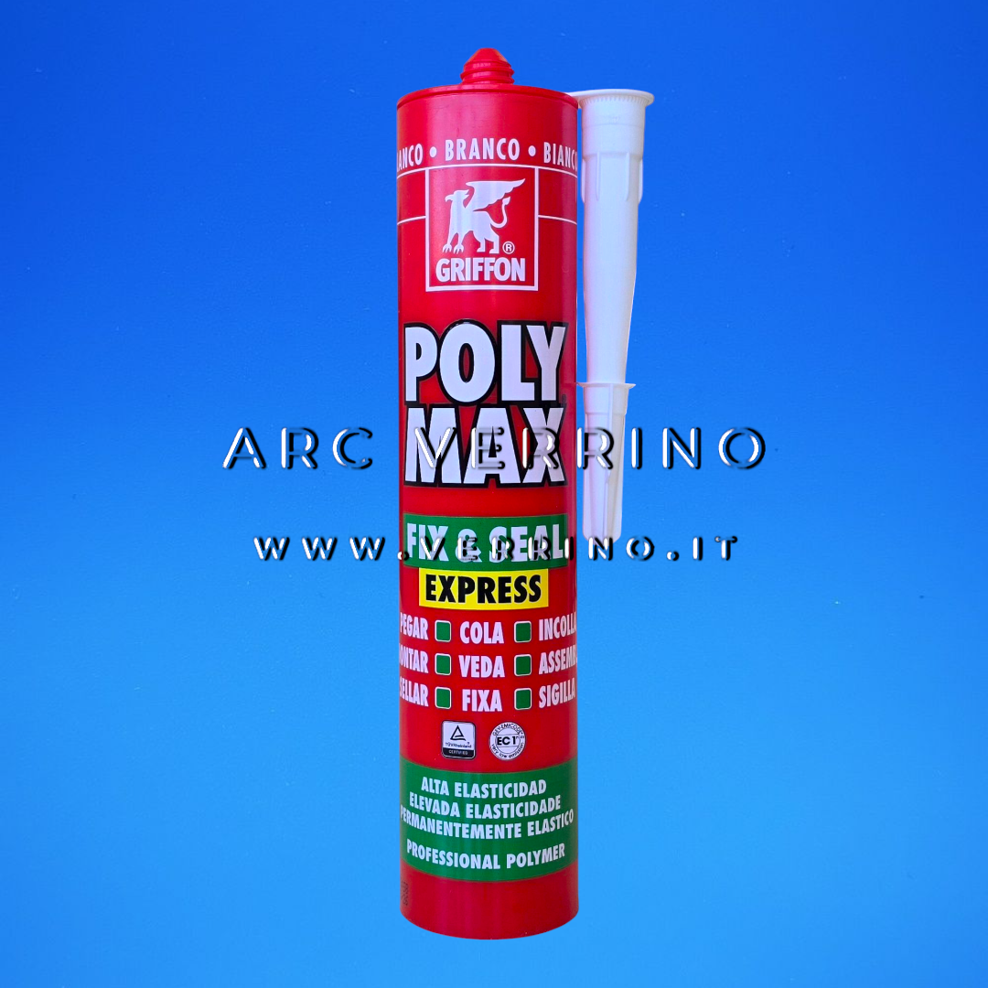 Silicone Griffon POLY MAX FIX & SEAL EXPRESS BIANCO - 425 gr | Incolla - assembla - sigilla - ARC VERRINO ROMA E GROTTAFERRATA
