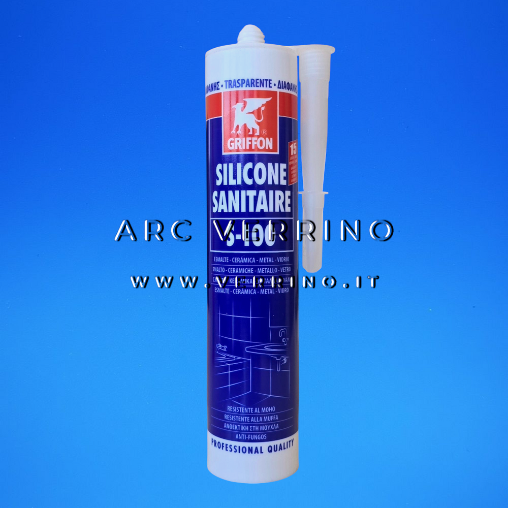 Silicone Griffon SANITAIRE S-100 TRASPARENTE - 300 ml | Sigillante a base acetica
