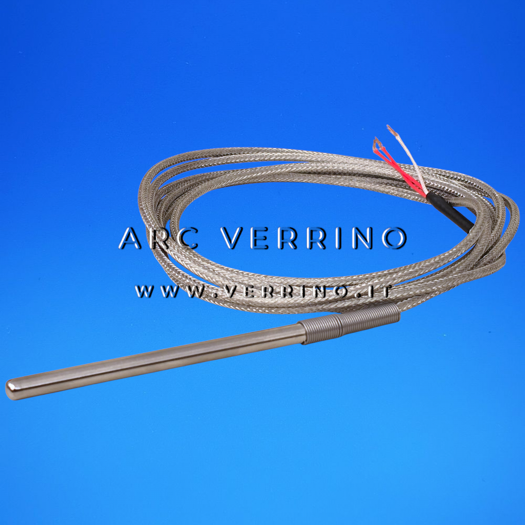 Sonda ricambio originale PT100 Evco EVTPC830V300 | Termocoppia cavo vetrotex 3 m – 6×100 mm | -50 °C ÷ +350 °C - ARC VERRINO SRL ROMA E GROTTAFERRATA