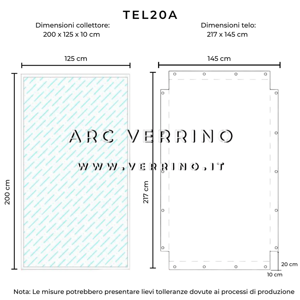 Telo di copertura in PVC - 145 x 217 cm - per collettori solari (pannelli solari termici) | TEL 20 A_2
