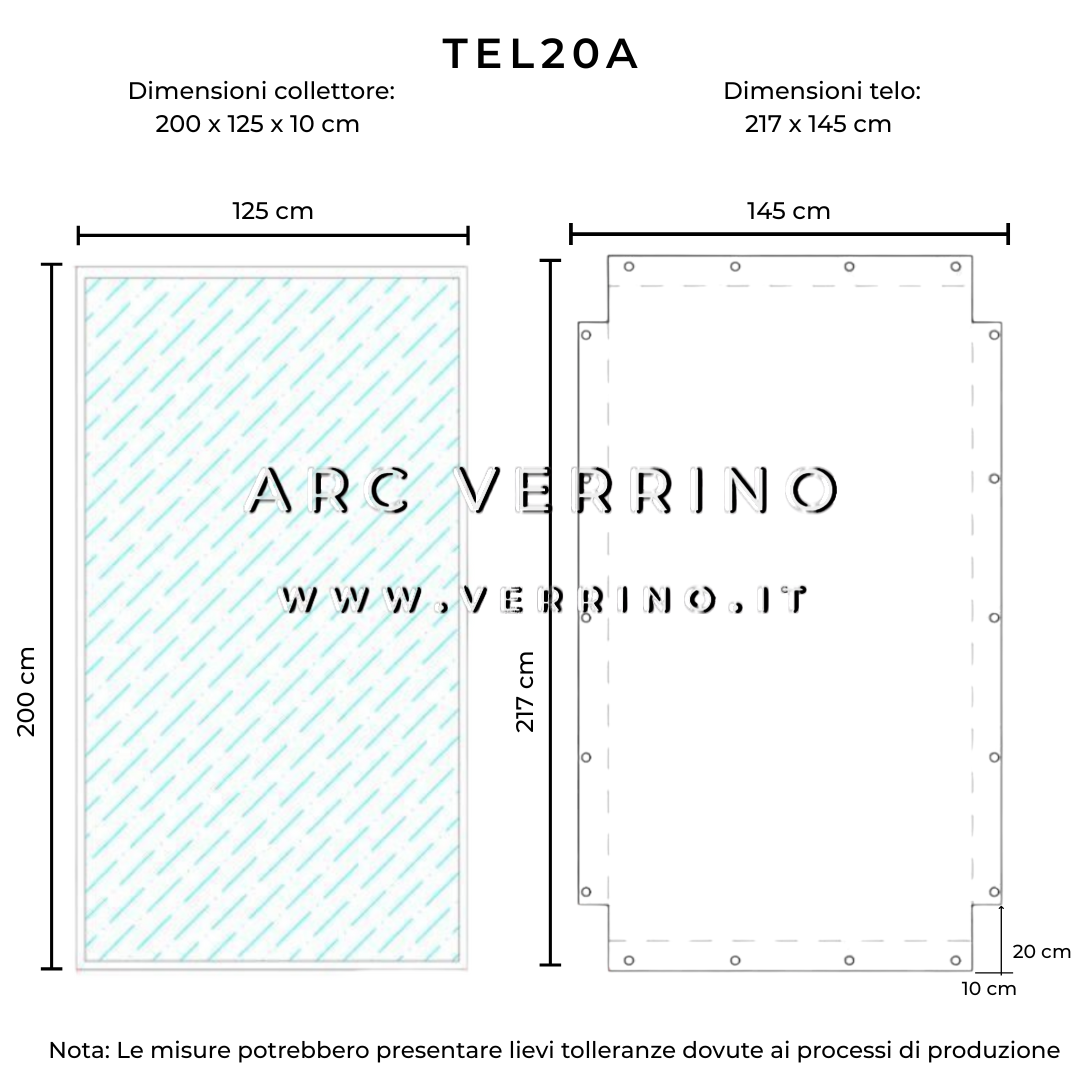 Telo di copertura in PVC - 145 x 217 cm - per collettori solari (pannelli solari termici) | TEL 20 A_2