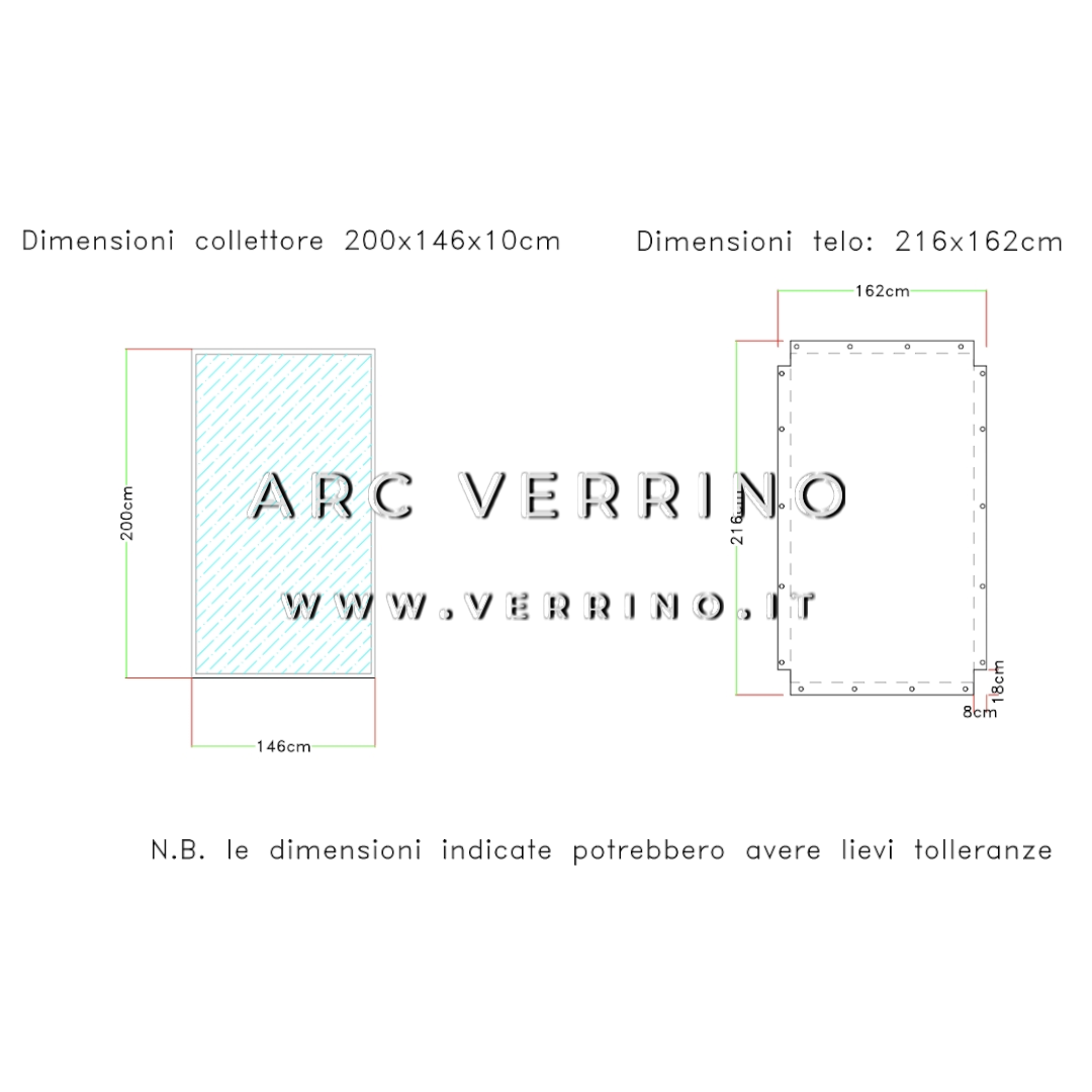  Telo di copertura in PVC - 162 x 216 cm - per collettori solari UNISOLAR (pannelli solari termici) | TEL 9 B_2