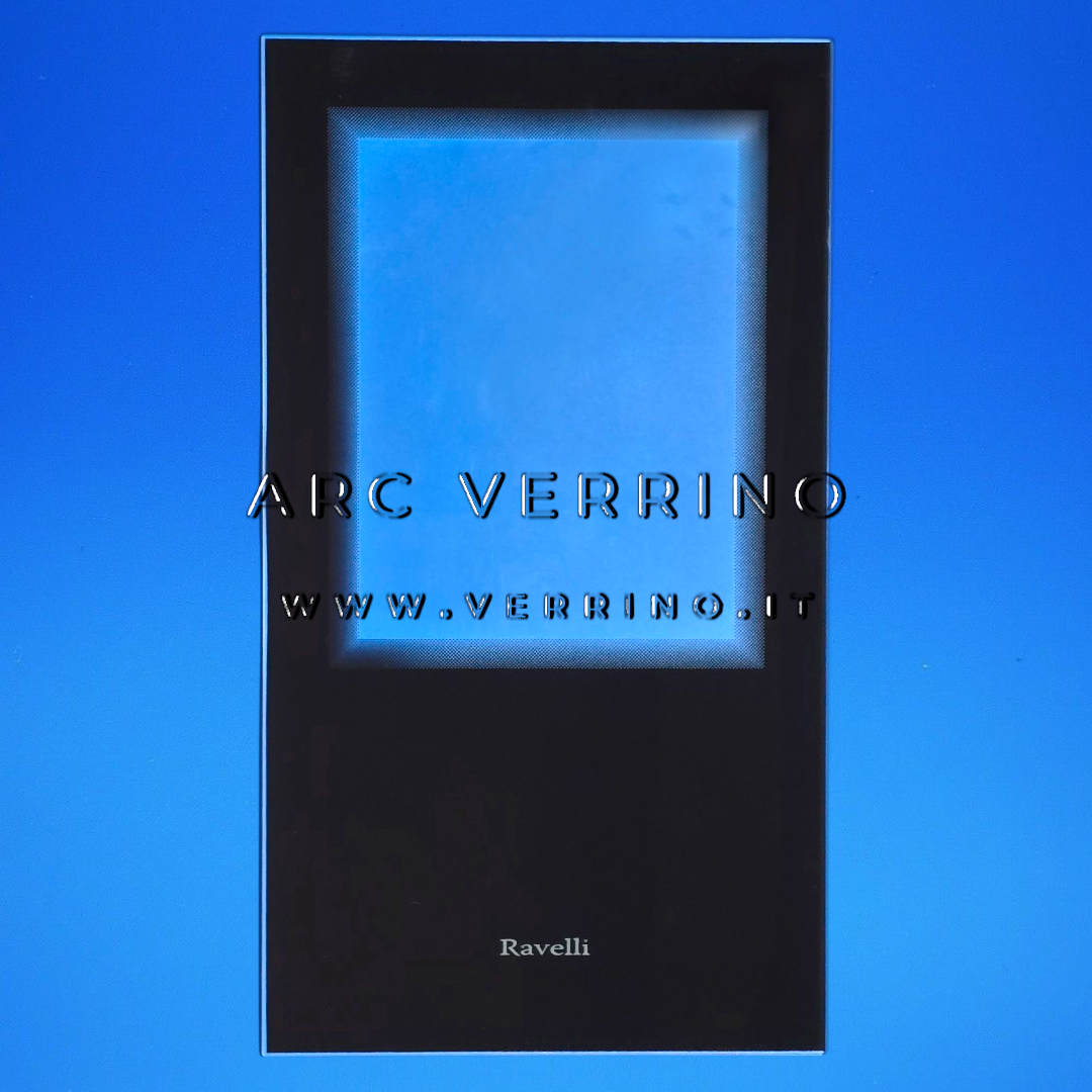 Vetro ceramico serigrafato Ravelli 170-77-001N | 510 x 285 mm - per stufa a pellet - ARC VERRINO