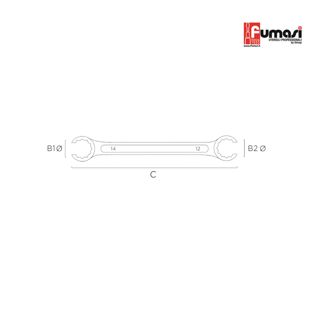Chiave spaccata per raccordi tubi e collettori - 24x27 mm | Fumasi 317009