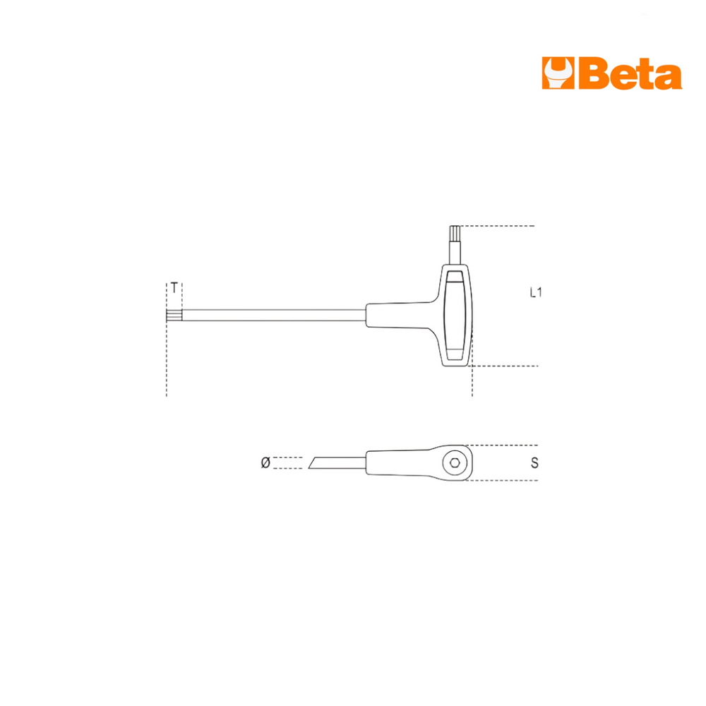 Chiave Tee esagonale 96T - a brugola con impugnatura - 2,5 mm | Beta 000960935