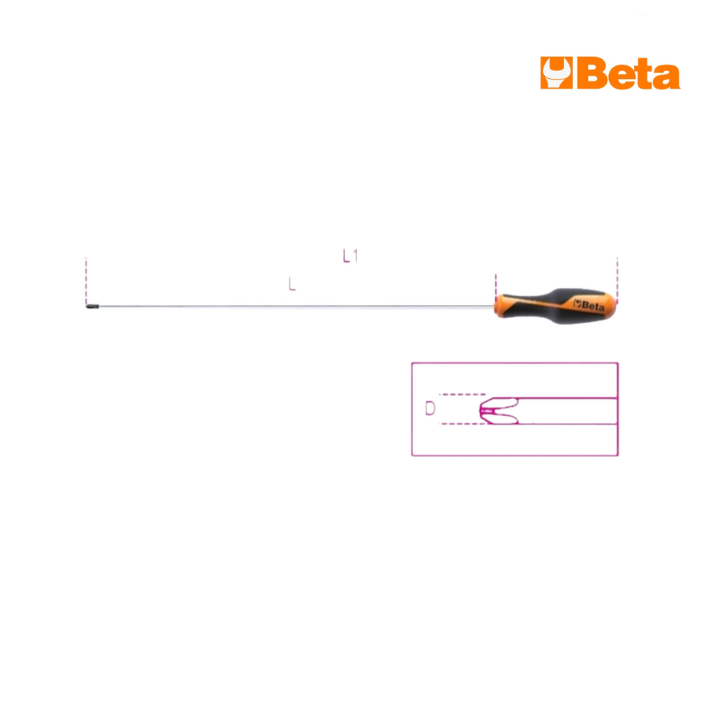 Giraviti lungo a croce 1262L - Cacciavite per viti con impronta a croce Phillips® - 6x400 mm | Beta 012620209