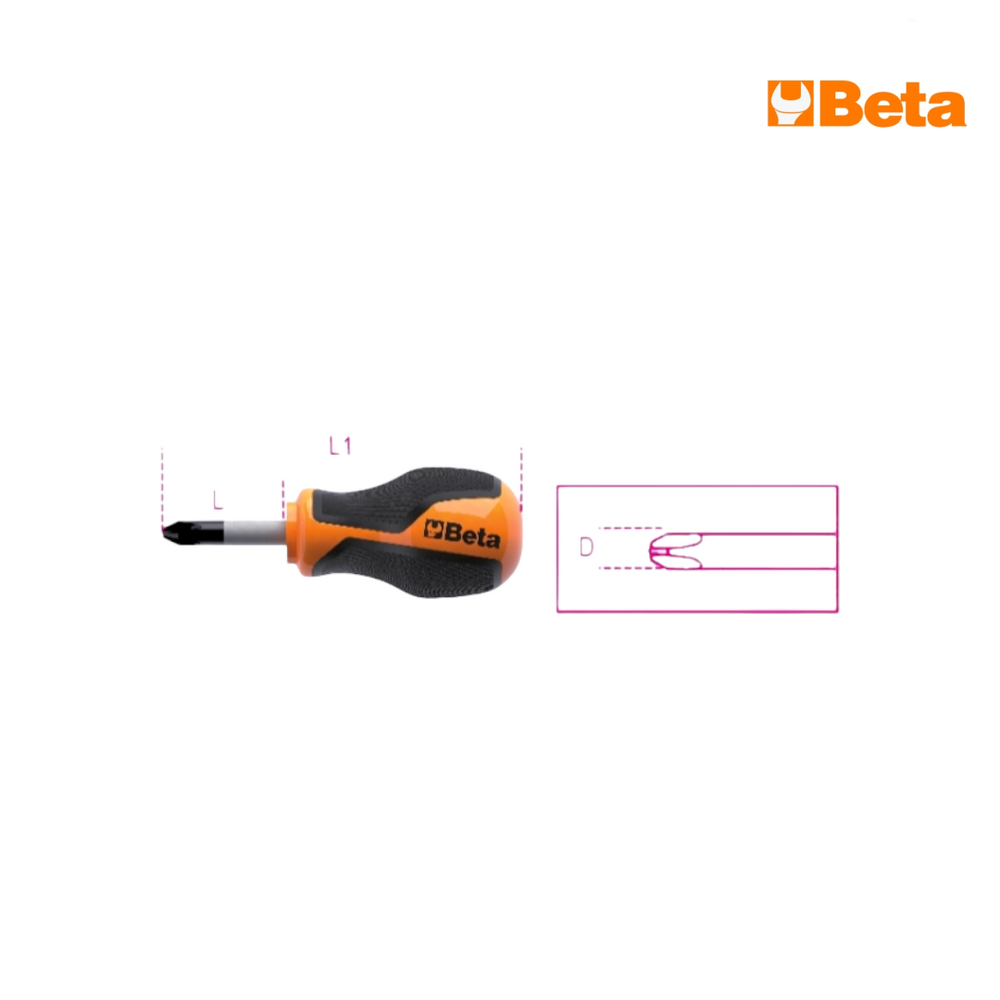 Giraviti cortissimo a croce 1262N - Cacciavite per viti con impronta a croce Phillips® - 6x30 mm | Beta 012620106