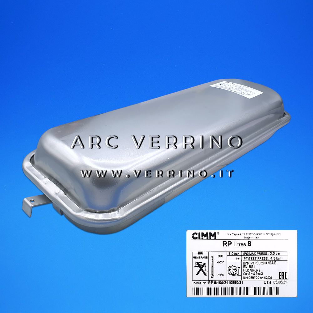 Vaso di espansione rettangolare - CIMM RP - 8 Litri - 3/8" M | Ariston 65101718