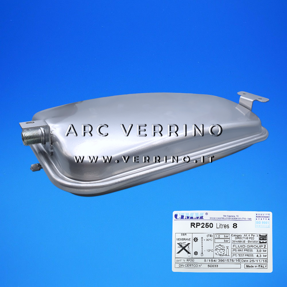 Vaso di espansione rettangolare - CIMM RP250 - 8 Litri - 1/2" M | Beretta R10022516