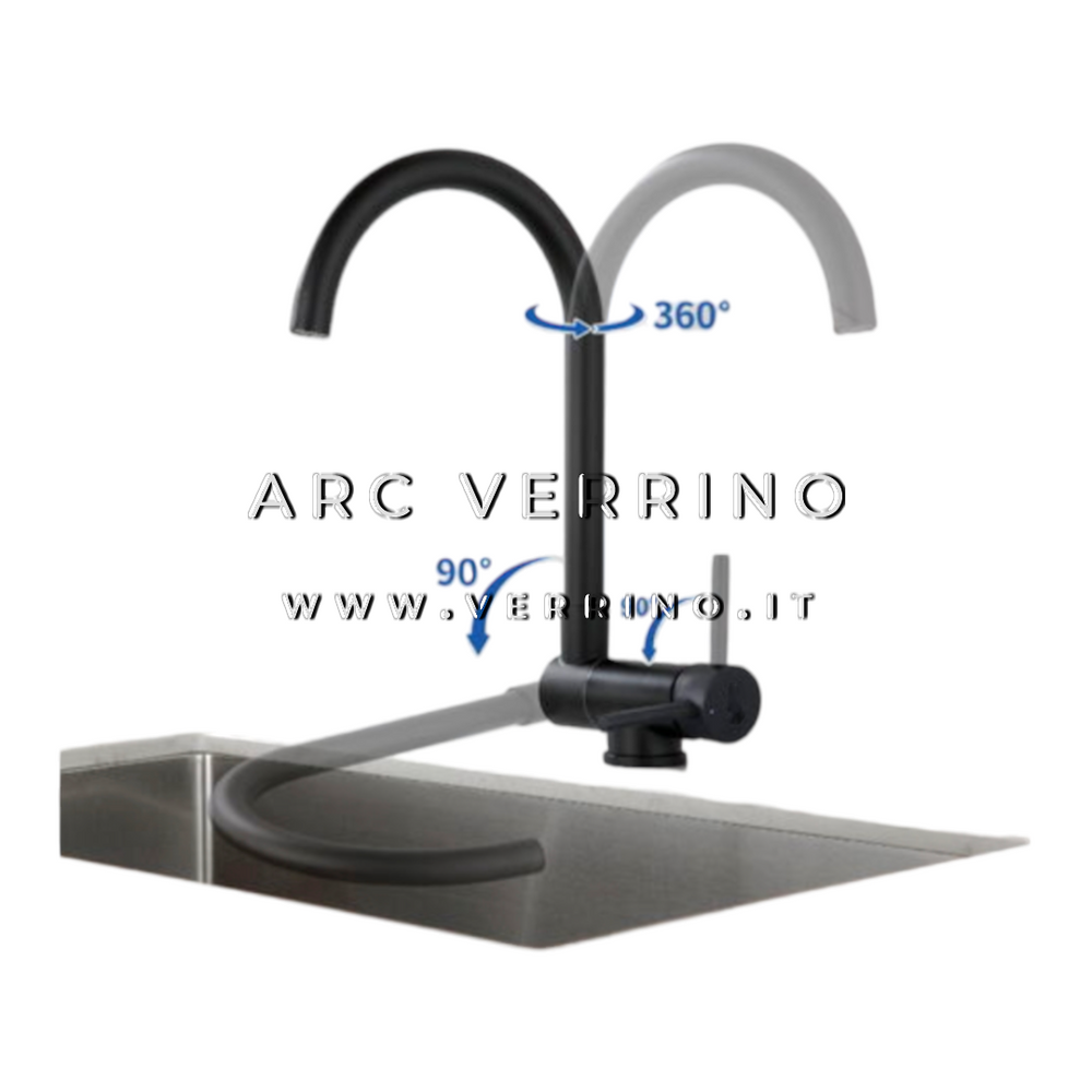 Rubinetto miscelatore cromato - 3 Vie - modello J per sottofinestra | Lavello Cucina - per sistemi di trattamento acqua_3