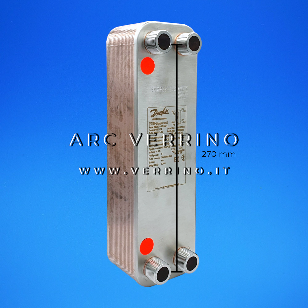 Scambiatore a piastre - 40 piastre - 270 mm | Danfoss XB06L-1-40 G3/4