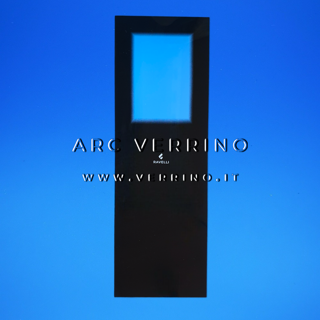 Vetro ceramico serigrafato Ravelli 071-66-004N | 901 x 303 mm - per stufa a pellet - ARC VERRINO