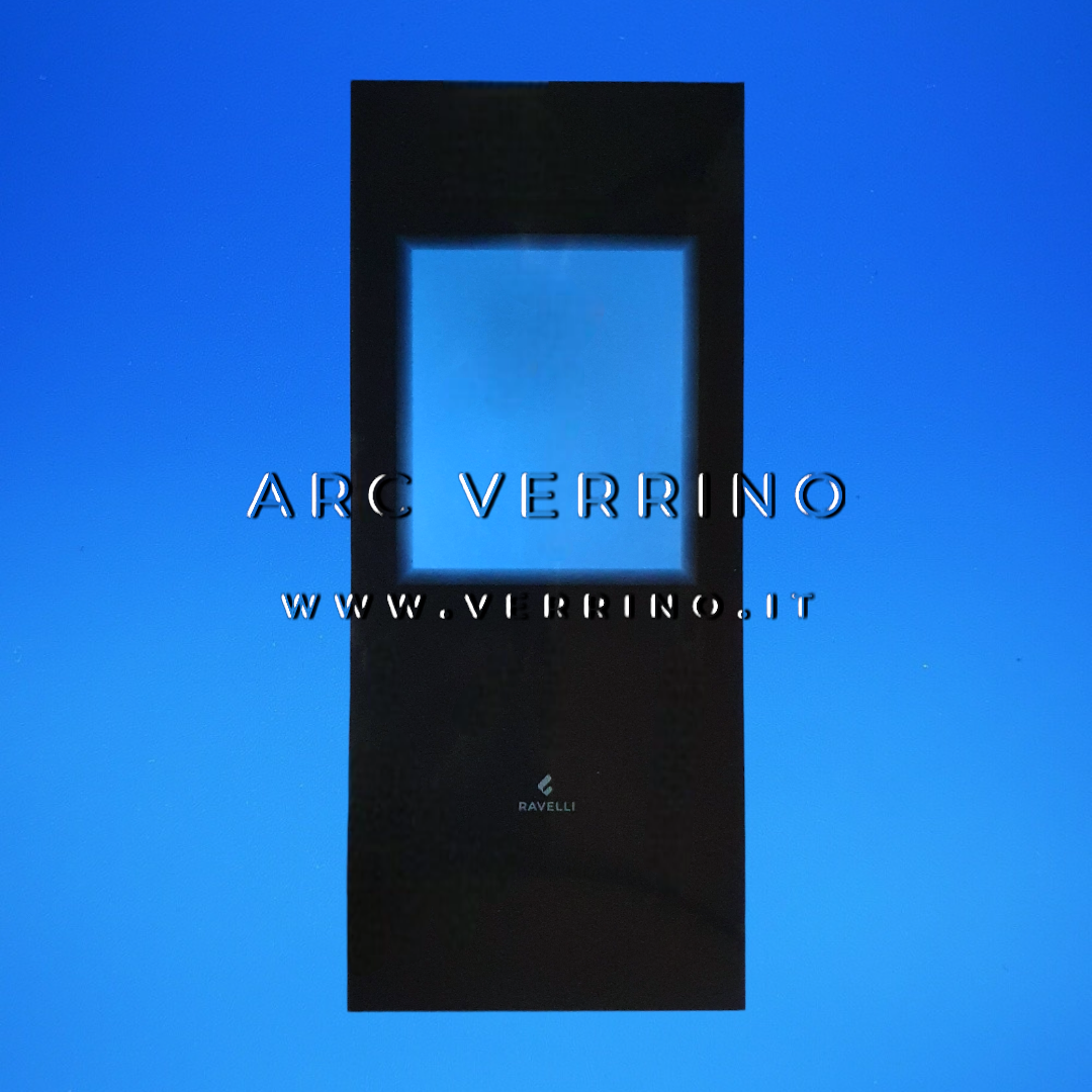 Vetro ceramico serigrafato Ravelli 130-66-002N | 836 x 358 mm - per stufa a pellet - ARC VERRINO