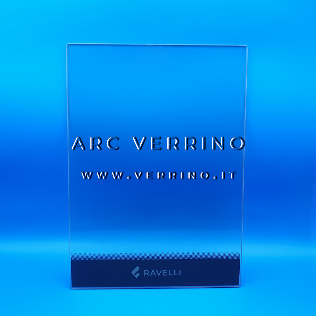 Vetro ceramico serigrafato Ravelli 70B00042N (ex 77000) | 345 x 245 mm - per stufa a pellet - ARC VERRINO